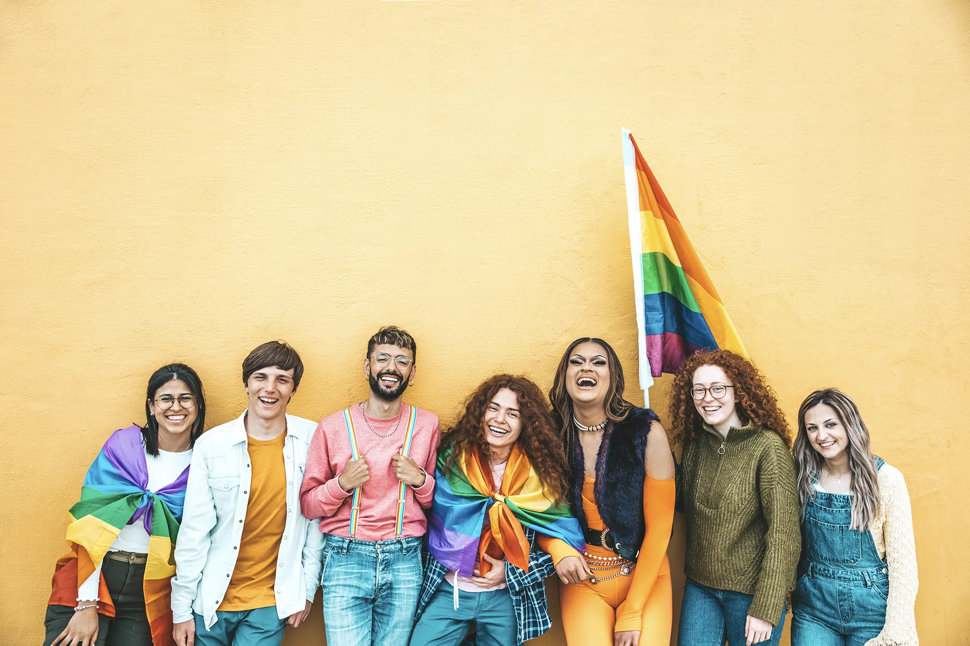 Young people celebrating gay pride.